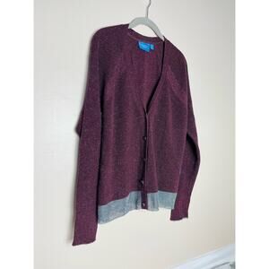 NWT Simply Vera Wang burgundy shimmery cardigan size XL